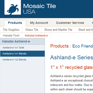 Mosaic Tile USA Website Secondary Screen