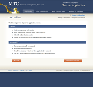 MTC Website Secondary Screen