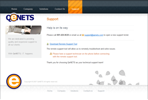 QeNETS Website Secondary Screen