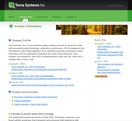 Terra Systems Website